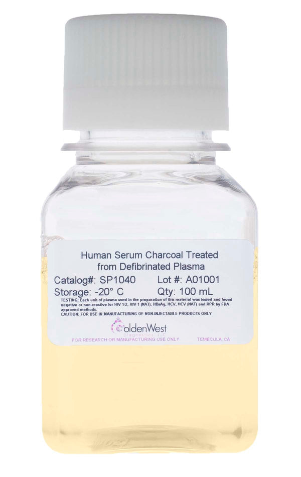 Golden West Diagnostics, LLC Processed Human Serums and Matrixes Human Serum Charcoal Treated from Defibrinated Plasma SP1040