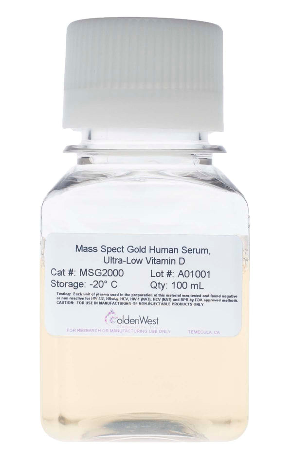 Golden West Diagnostics, LLC Mass Spect Gold Human Matrixes Mass Spect Gold Human Serum, Ultra-Low Vitamin D MSG2000