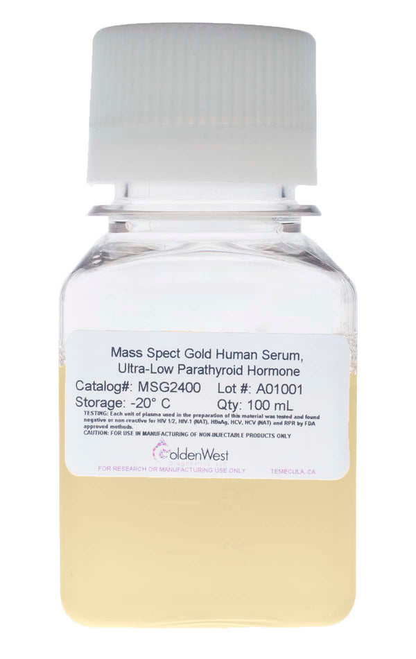 Golden West Diagnostics, LLC Mass Spect Gold Human Matrixes Mass Spect Gold Human Serum, Ultra-Low Parathyroid Hormone MSG2400