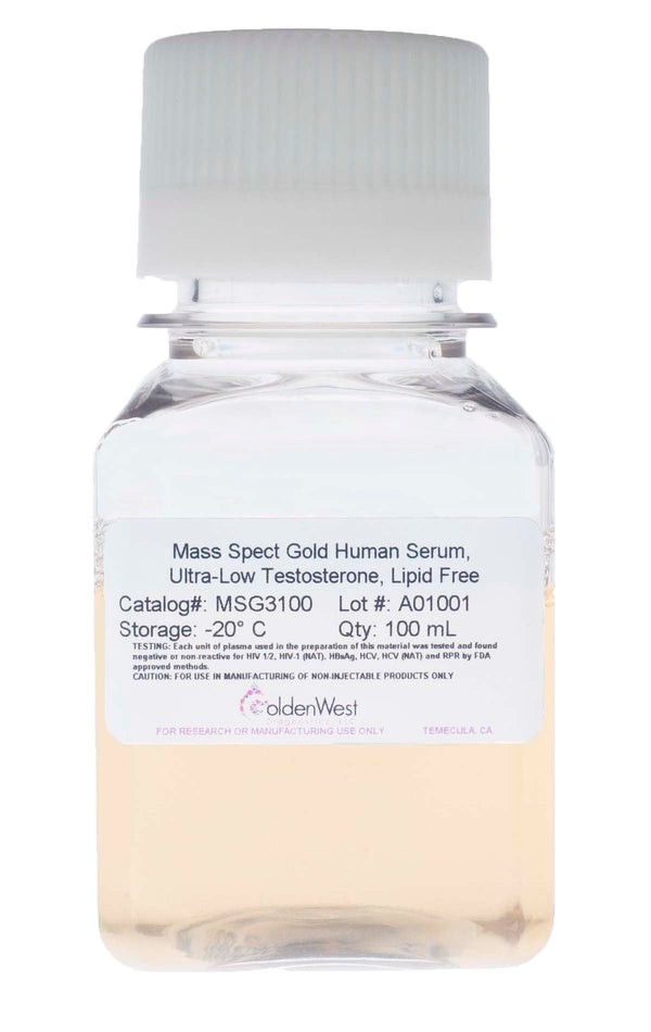 Golden West Diagnostics, LLC Mass Spect Gold Human Matrixes Mass Spect Gold Human Serum, Ultra-Low Testosterone, Lipid Free MSG3100