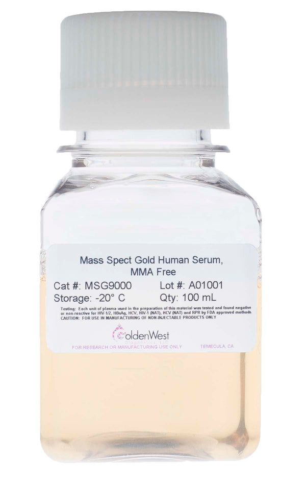 Golden West Diagnostics, LLC Mass Spect Gold Human Matrixes Mass Spect Gold Human Serum, MMA Free MSG9000